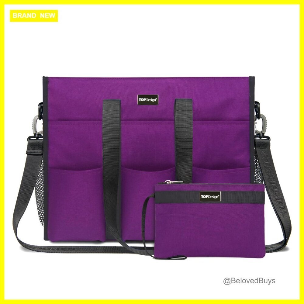 Utility Tote Bag with 22 Pockets Water Resistant Polyester Professional